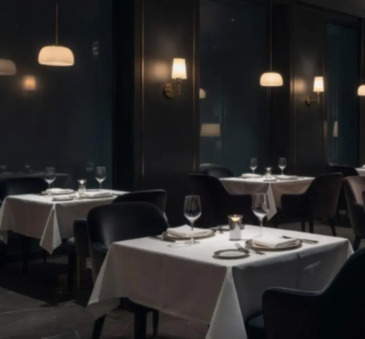 Elegáns, félhomályos lounge tér a Program Center 365-ben, prémium bárpulttal és pókerasztalokkal